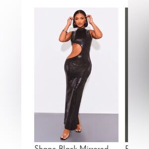 Sequin Black long cutout gown